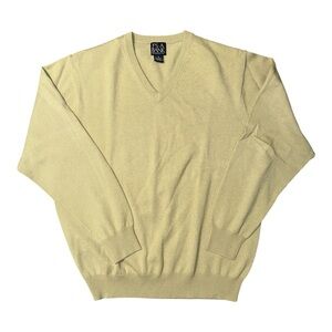 Italian Cashmere Jos. A. Bank Light green V-Neck Sweater Medium